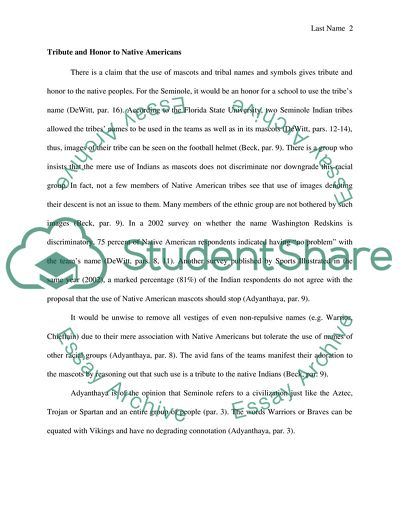 Sports Mascots and Racism towards Native Americans