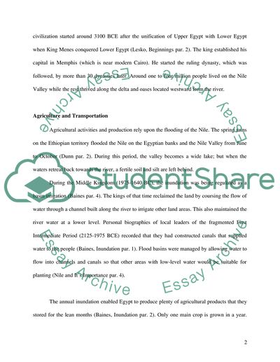 The Role of the River Nile in Egyptian Civilization