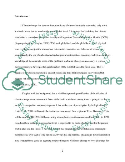 Impact of Climate Change on Environmental Flows at the Basin Scale