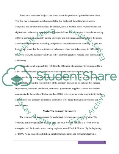 Corporate Governess and Business Ethics