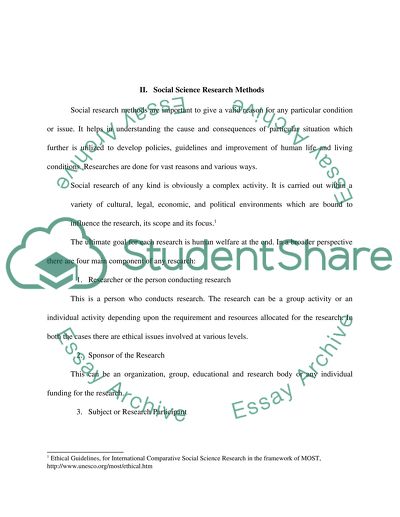Social science research methods and ethics