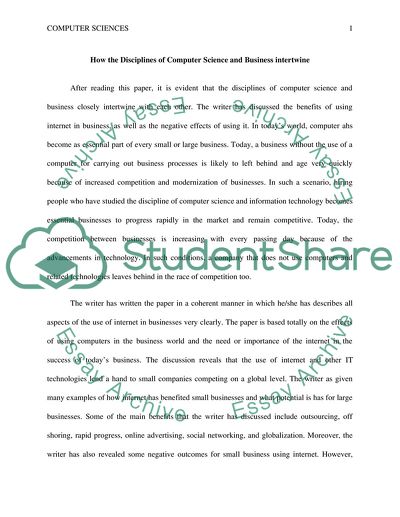 How the Disciplines of Computer Science and Business intertwine