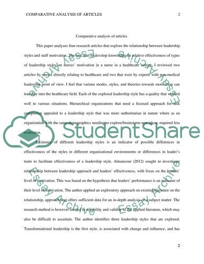 The Relationship Between Leadership Styles and Staff Motivation