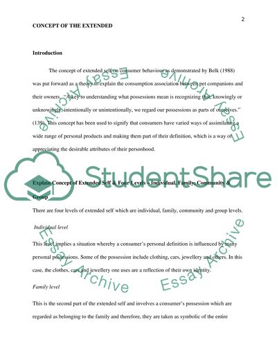 Theories of Consumer Behaviour, Concept of Extended Self and Its Effect on Purchasing Behaviour