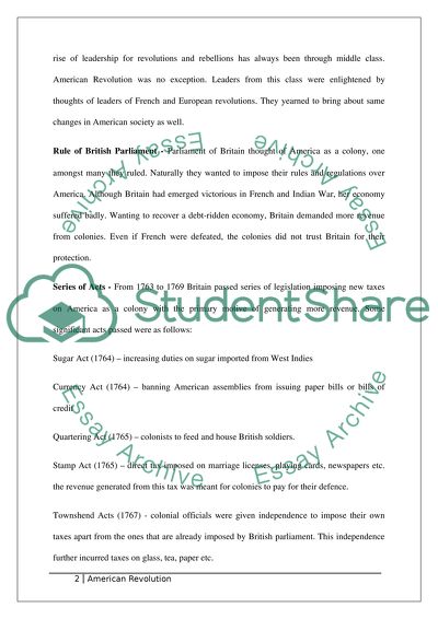 American Revolution. Events in American Revolution