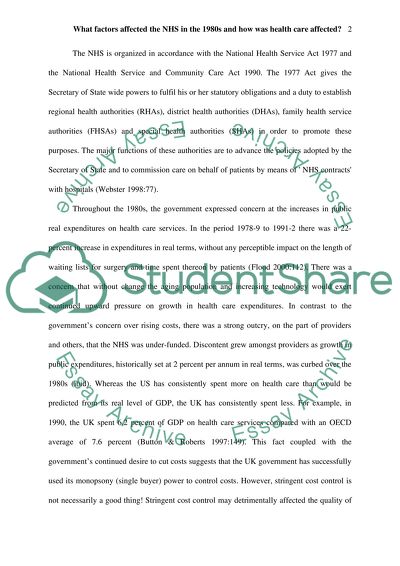 What factors affected the NHS in the 1980s and how was health care affected