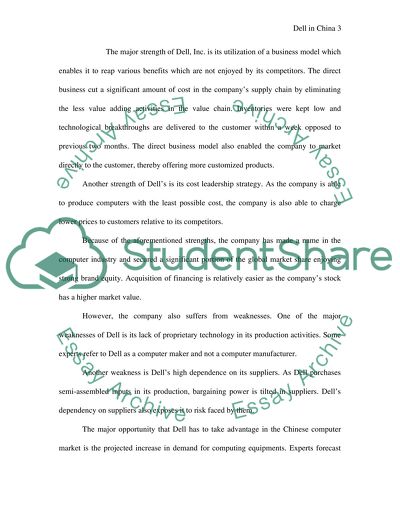 The Companys External Environment: Dell in China