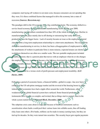 Global Financial Crisis in the US