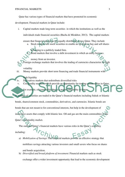 Introduction to financial markets essay picture