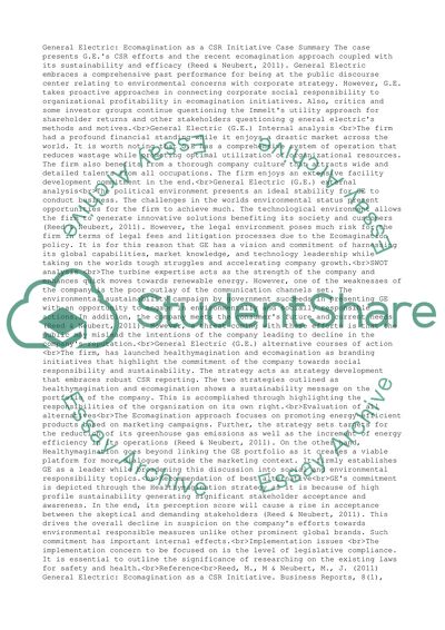 General Electric: Ecomagination