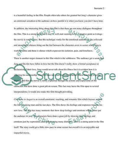 Journal of Korean Melodrama Christmas in August (1998)