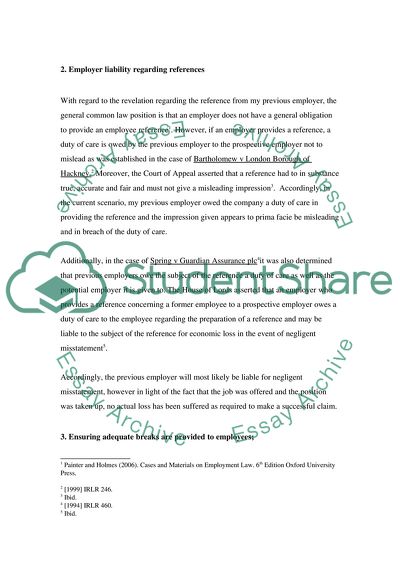 Issues Relevant to Employment Law