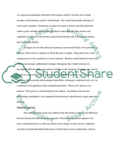 Marketing Plan for Attracting Business School Investors and School Boards Activities
