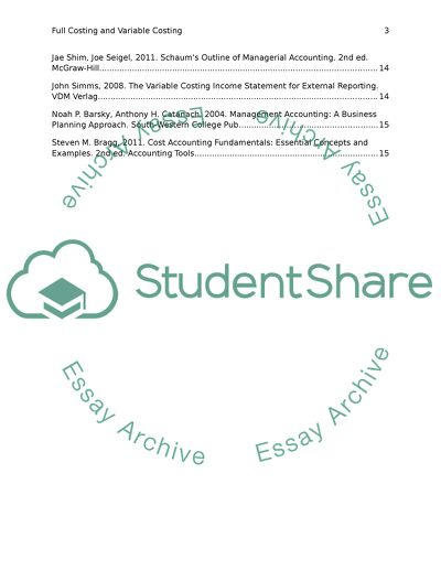 Full Costing and Variable Costing