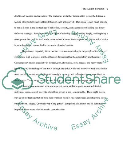 Analysis Music Project Chopin Nocturne