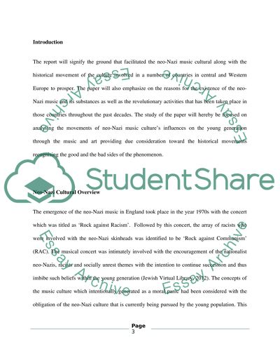 Culture studys neo-nazi music culture