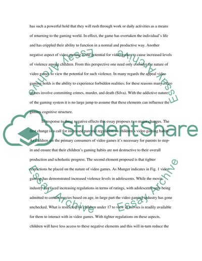 Negative effect of video games on children