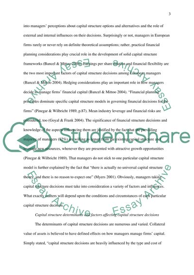 Capital Structure Determinants and Factors Affecting Capital Structure Decisions