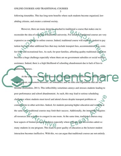 Online Courses and Traditional Courses