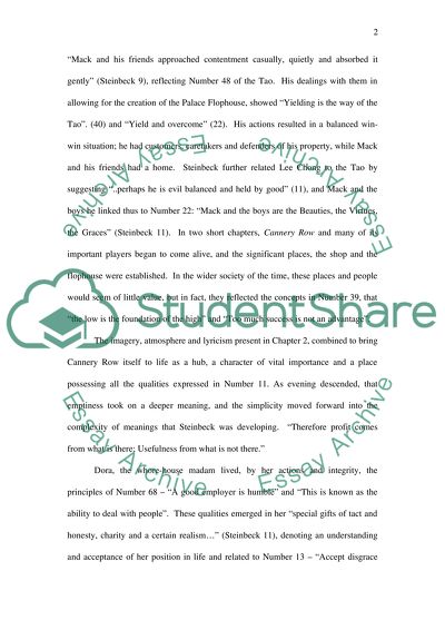 Taoism Reflected in Cannery Row