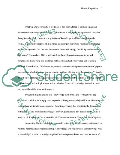 Hume: Empiricist or Empiricisms Greatest Critic