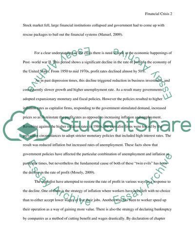 Causes of 2007-2009 Financial Crisis
