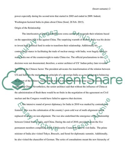 Change of the Relationship between India and the US