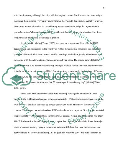 The Causes and the Effects of Divorce and the Results of It in the UAE