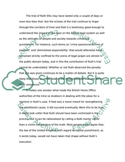 Post-Ruth Ellis: Changing Attitudes to Crime and Punishment in Britain