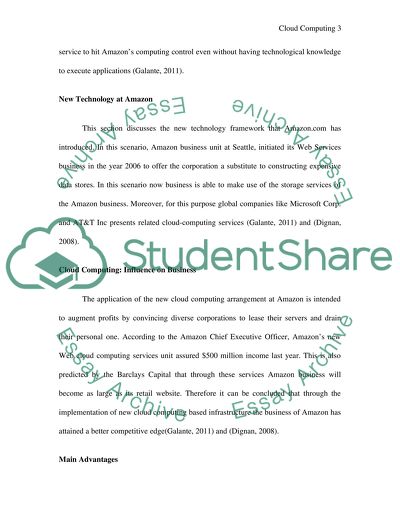 Cloud Computing at Amazon