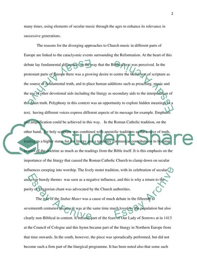 Music & the Liturgy Paper