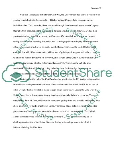 The Effect of the End of the Cold War on U.S. Diplomatic Practices