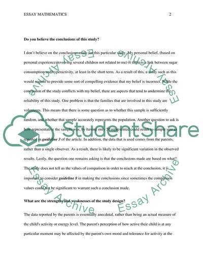 Sugar Consumption and Hyperactivity