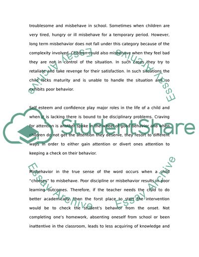 Misbehavior and its effects on education