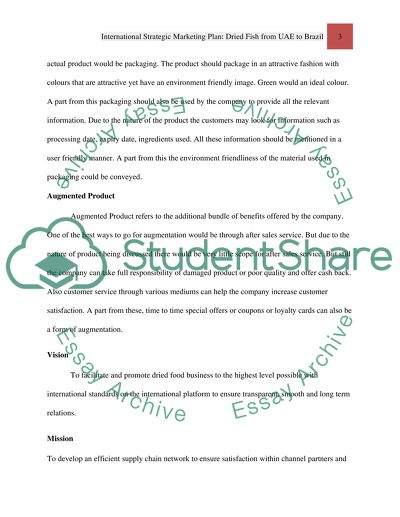 International Strategic Marketing Plan For Dried Fish From UAE