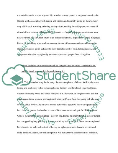 The Presence of Irony in Franz Kafkas The Metamorphosis