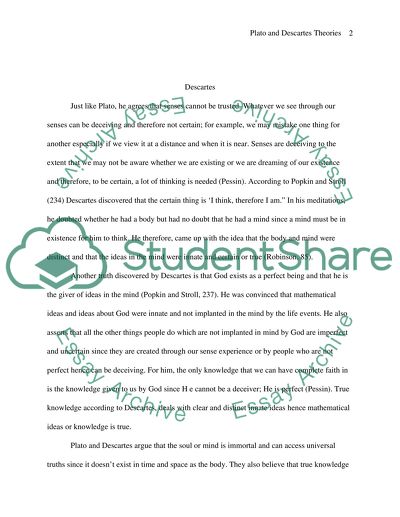 Plato and Descartes theories