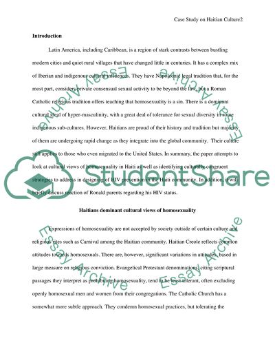 CASE STUDY ON HAITIAN CULTURE