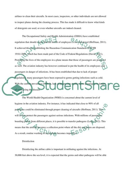 Airline Cabin Cleaniness