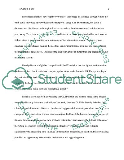 Transformation of a Korean Kwangju Bank