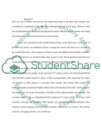 The 19th Century Labor Market