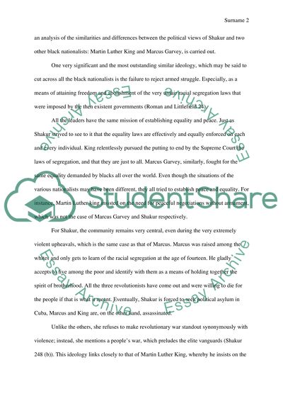 Political Views of Asata Shakur and Black Nationalists