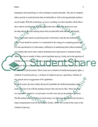 Ethics and Regulations in IT