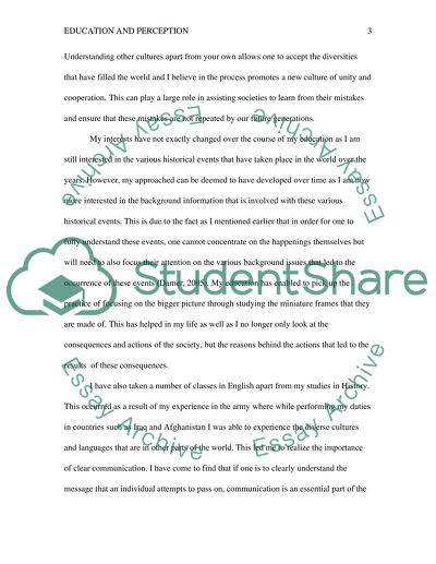 Education and Perception: Then and Now