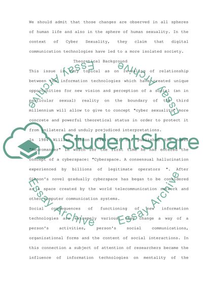 Cyberculture and Cybersexuality