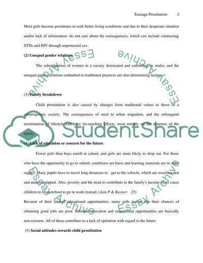 What Are the Causes of Teenage Prostitution