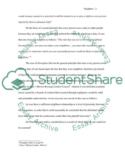 The Development of the Neighbour Principle - Donaghue