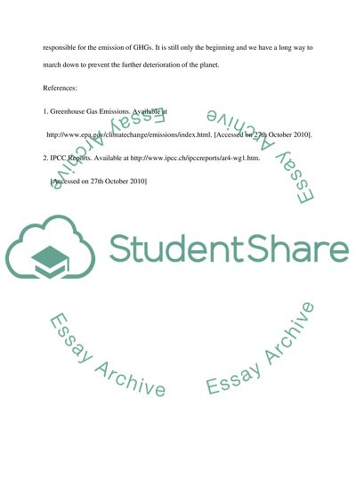 Green House and Gas Emission