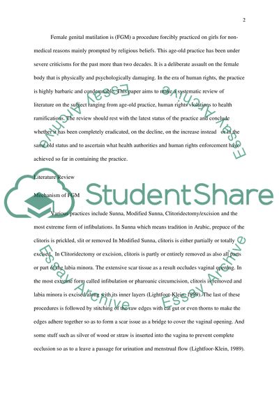 Female Genital Circumcision or Mutilation