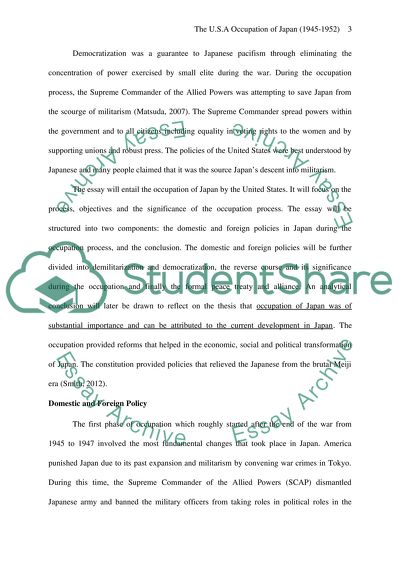 The U.S Occupation of Japan (1945-1952)